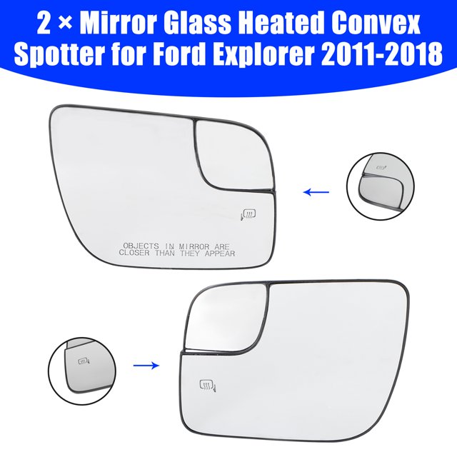 2x Vitre Miroir Chauffant Convexe pour Ford Explorer 2011-2018