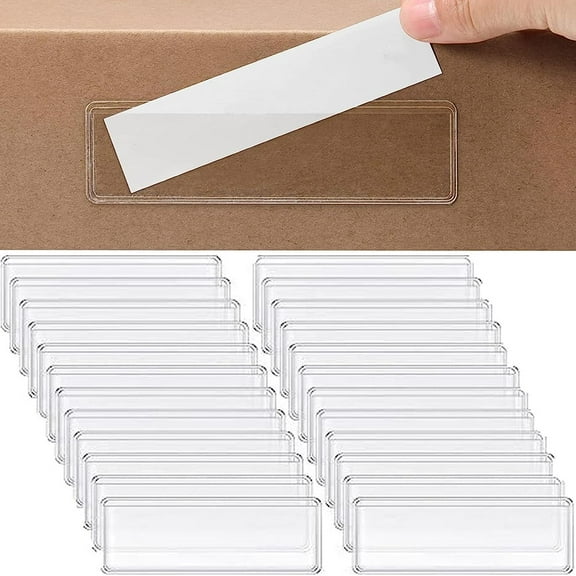 1 Set Adhesive Pockets Self Adhesive Label Holders with Paper for Supermarket Bookshelf