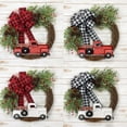 thumbnail image 4 of Vintage Buffalo Check Truck Wreath for Christmas, Rustic Simple Decor, Farmhouse Christmas Door Wreaths for Front Door, 4 of 4