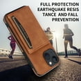 thumbnail image 5 of Allytech Slim Wallet Case for iPhone 13, Business Premium PU Leather Multi-Card Slots Anti-Drop Anti-Scratch Full Body Protection Kickstand Case for iPhone 13 - Brown, 5 of 6