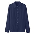 thumbnail image 7 of Lmueinov Women's Long Sleeve Button Down Dress Shirts Lapel Collar Slim Fit Work Blouses Wrinkle Resistant Office Business Casual Tops, S-5XL, 7 of 7