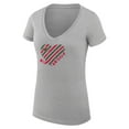 thumbnail image 2 of Women's G-III 4Her by Carl Banks  Heather Gray Minnesota Wild Super-Slim Fit Lightweight Heart V-Neck T-Shirt, 2 of 3