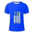 thumbnail image 2 of Men's St. Patrick's Day Shamrock American Flag Graphic Short Sleeve Crew Neck T-Shirt, 2 of 4