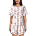 thumbnail image 1 of Balery Hello Rabbit Conjunto de Pijama para Mujer con Estampado, Dos Piezas de Manga Corta y Shorts, Ropa de Dormir Suave con Cuello Redondo y Bolsillos-4X-Large, 1 of 6
