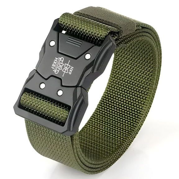GASTROPOD Men Outdoor Hunting Tactical Belt Multi Function Buckle Belt Canvas Decoration Jeans Plastic Buckle Waistband (green)