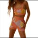 thumbnail image 2 of Conjunto de 2 Piezas de Punto A Crochet, Sexy y Calado para Mujer, con Top Corto, Pantalones Cortos y Faldas Color Naranja S, 2 of 10