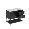 thumbnail image 7 of 36" Bathroom Vanity with Undermount Ceramic Sink, Solid Wood & MDF Cabinet, 4 Drawers & Adjustable Shelf, Black Freestanding Vanity Set, 7 of 7