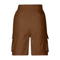 thumbnail image 7 of Bloomae Bermuda Cargo Shorts for Women Lightweight Casual Summer Knee Length Drawstring Elastic Waist Long Shorts with Multi-Pockets for Daily Vacation Outdoor Travel Everyday Wear, 7 of 7