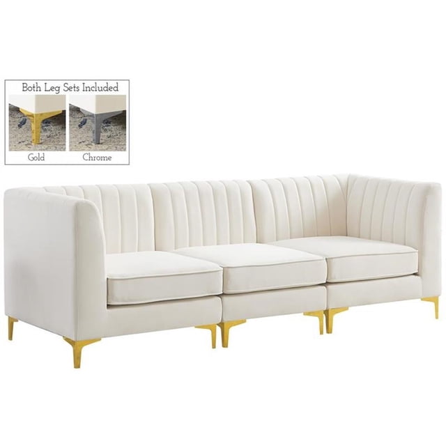 Meridian Furniture Alina Sofa Modulaire en Velours Crème