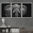 thumbnail image 3 of wall26 Framed Canvas Print Wall Art Set Black and White Elephant Portrait Animals Nature Photography Realism Rustic Scenic Dark Country Ultra for Living Room, Bedroom, Office - 24"x36"x3 WH, 3 of 5