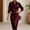 #0004-Wine, variant on TaTaai Womens Long Sleeve Belted Dress V-Neck Lapel Solid Color Flowy Casual Party Daily Ankle Length Midi Dress Gift
