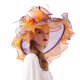 thumbnail image 3 of SAYOO Sombrero de mujer elegante tela de malla plegada con flores adornadas con cornisa ancha SAYOO  moda, 3 of 4