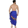 thumbnail image 3 of HAPPY BAY Men's Pareo Regular Holiday Sarong Long Beach Wrap One Size Regal, Leaves Summer Vacation Aloha, 3 of 5
