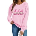 thumbnail image 5 of Craaazy Women's Valentines Day Crew Neck Love Heart Long Sleeve Hoodless Sweatshirts, 5 of 6