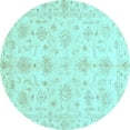 thumbnail image 1 of Ahgly Company Indoor Round Oriental Light Blue Modern Area Rugs, 8' Round, 1 of 4