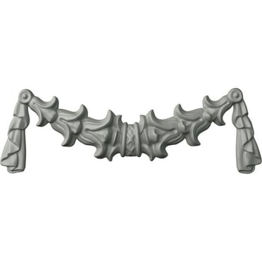 Ekena Millwork 9 1/2"W x 3 1/8"H x 5/8"P Bell Flowers with Swag Onlay
