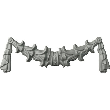 Ekena Millwork 9 1/2"W x 3 1/8"H x 5/8"P Bell Flowers with Swag Onlay
