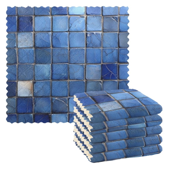 Dark Blue Square Kitchen Cloth Dish Towels for Drying Washing Absorbent Dish Rags Reusable soft kitchen dishcloth set 6 Pack