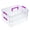 Purple, variant on Black 2-Tier Stackable Plastic Storage Box With Carry Handle For School Office Supplies