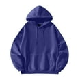 thumbnail image 4 of Kagetolytai Hoodies for Men Men's Loose Casual Hooded Sweatshirt Men's Solid Color Loose Casual Sweatshirt Sweatshirts for Men Royal Blue 3X, 4 of 4
