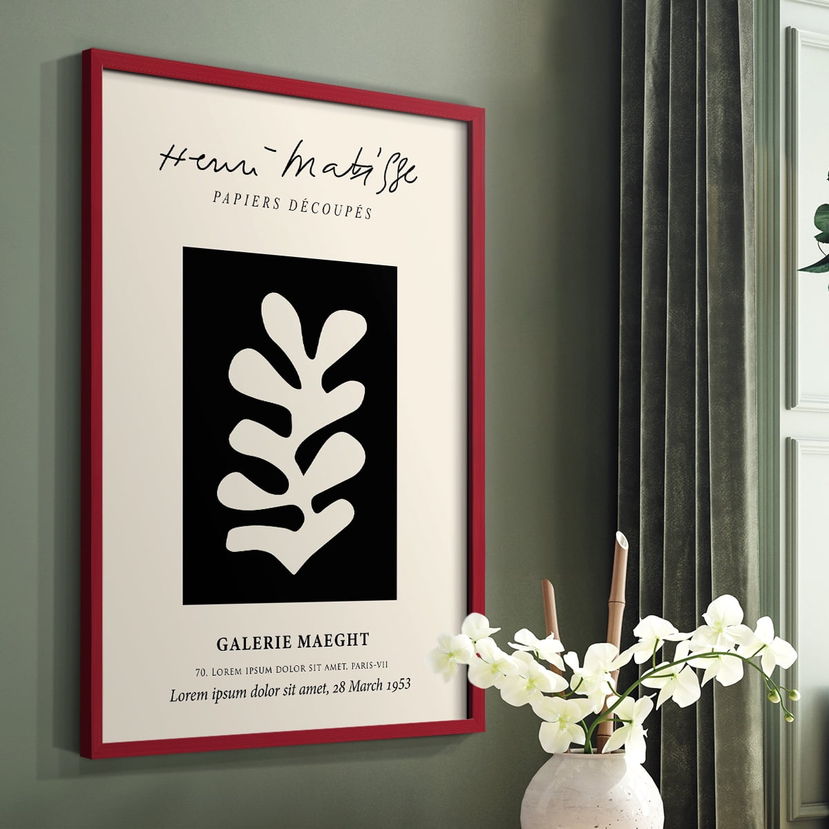 Matisse CL Framed Print in Red Solid Wood 11 x 14 Framed Print
