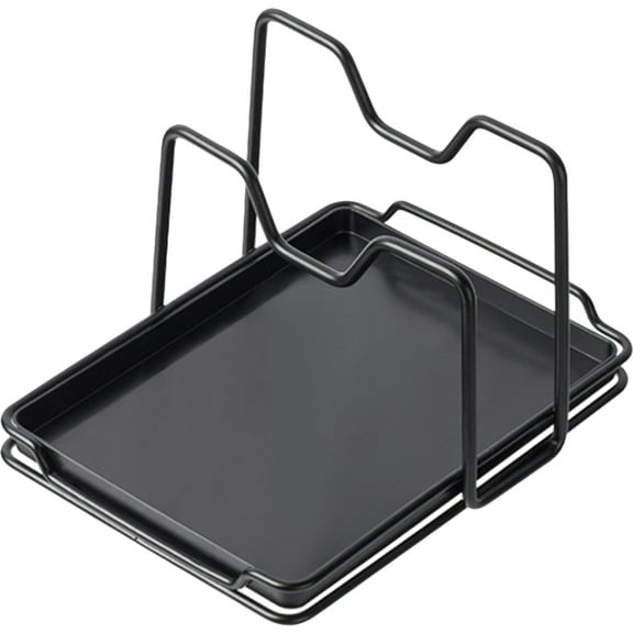 Foxnovo Black Cutting Board Holder Stand Kitchen Cabinet Organizer for Neat Workspace