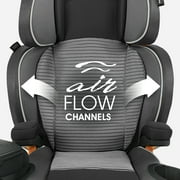 Chicco KidFit Zip Air Plus 2-in-1 Belt Positioning Booster Car Seat - Q Collection (Black/Grey), New