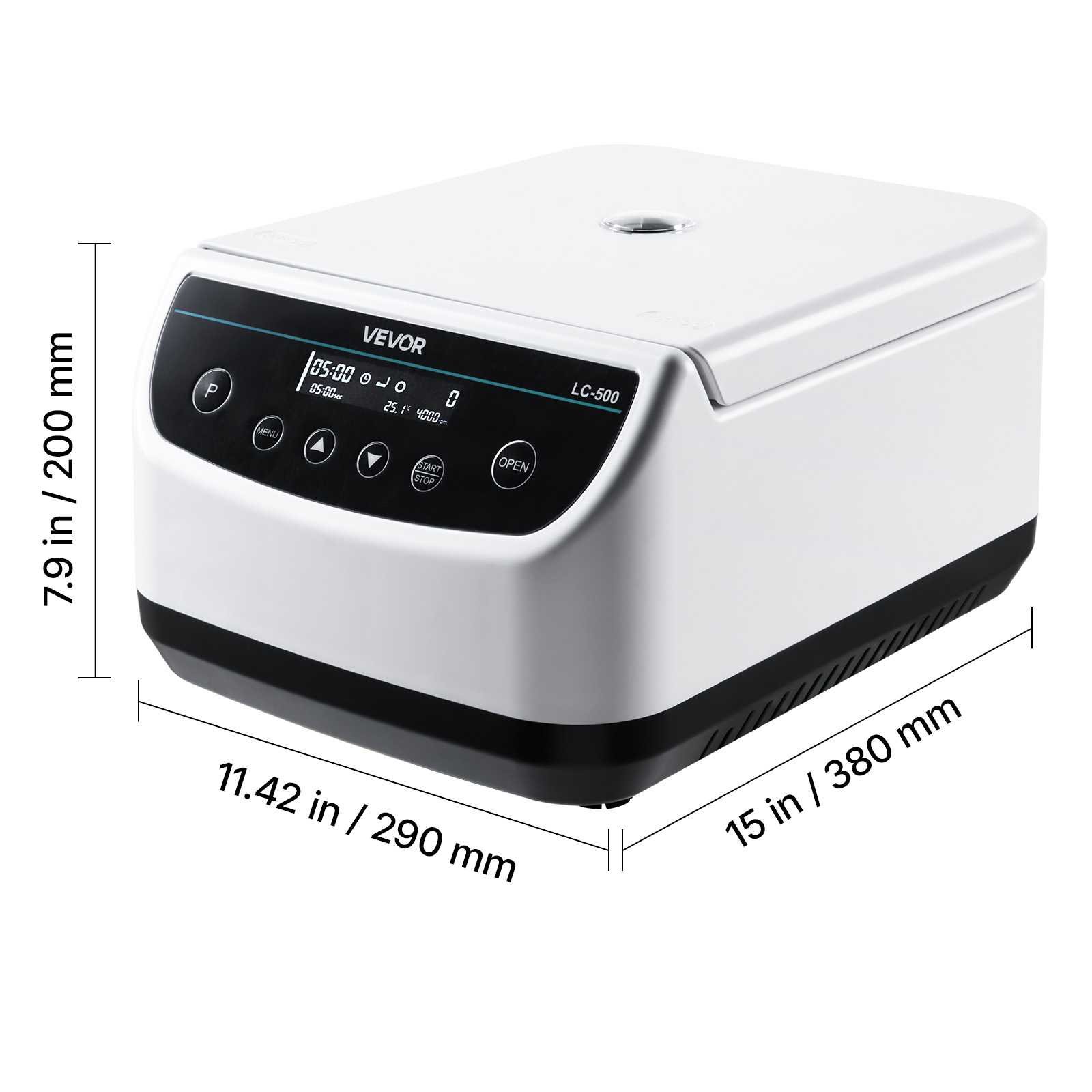 VEVOR Centrifuge Machine, 100-1900xg RCF Electric Laboratory Centrifuge Machine with 1 Rotor for 2/5/10/15ml Tube Capacity, Low Speed 500-4000rpm with Timer, Widely Used in Various Experiments