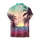 thumbnail image 3 of Camisas Hombre Vestir Hombres Casual Manga corta Primavera Verano Turndown Neck 3D Impreso Camisas Moda Top Blusa Camisas (Purple, S), 3 of 4