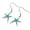 Blue, variant on White Synthetic Opal Starfish Fishhook Earring Sterling Silver