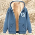 thumbnail image 2 of purcolt Women's Sherpa Lined Hooded Sweatshirt Full Zip Up Winter Warm Hoodie Comfy Hooded Fleece Jacket with Pockets, 2 of 4