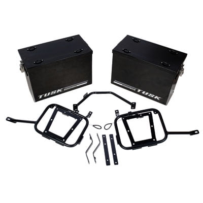 Tusk Aluminum Panniers with Pannier Racks Large Black - Fits: Honda Africa Twin CRF1000L (Best Panniers For Africa Twin)