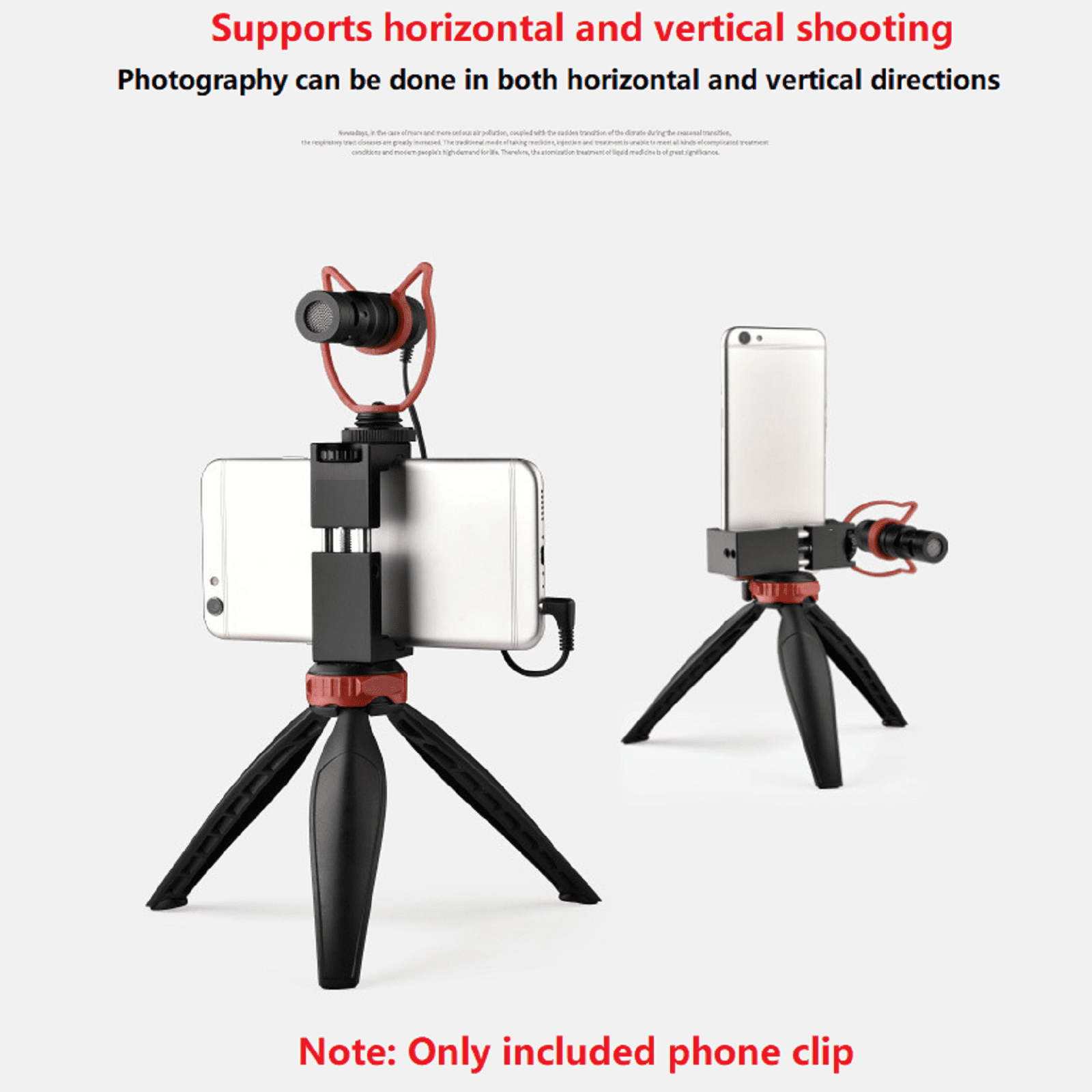 JIAHAOO Adjustable Smartphone Holder Tripod Mount with Cold Shoe Aluminum Alloy 2 48-3 27in Phones Secure Vlogging Mic LED Portable