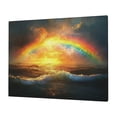 thumbnail image 3 of CozyNet Glowing Rainbow Shining Above A Stormy Sea Image Of Hope, Promise & God Covenant Wall Art Prints With Frame Canvas Perfect for Living Room & Bedroom, Ready to Hang, Wall Decor 16"x20", 3 of 10
