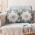 thumbnail image 5 of Boho Green Throw Pillow Covers 16x16 inch Set of 2, Bohemian Persian Carpet Double Sided Pattern Soft Plush Cushion Cover for Couch Sofa Bed Decorative, Only Pillowcase (No Insert), 5 of 6