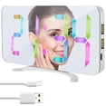 thumbnail image 1 of MesaSe RGB Colorful Mirror Alarm Clock LED Electric Digital Alarm Clock with Temperature Humidity 3 Levels Brightness USB Powered Alarm Clock Snooze Function, 1 of 10