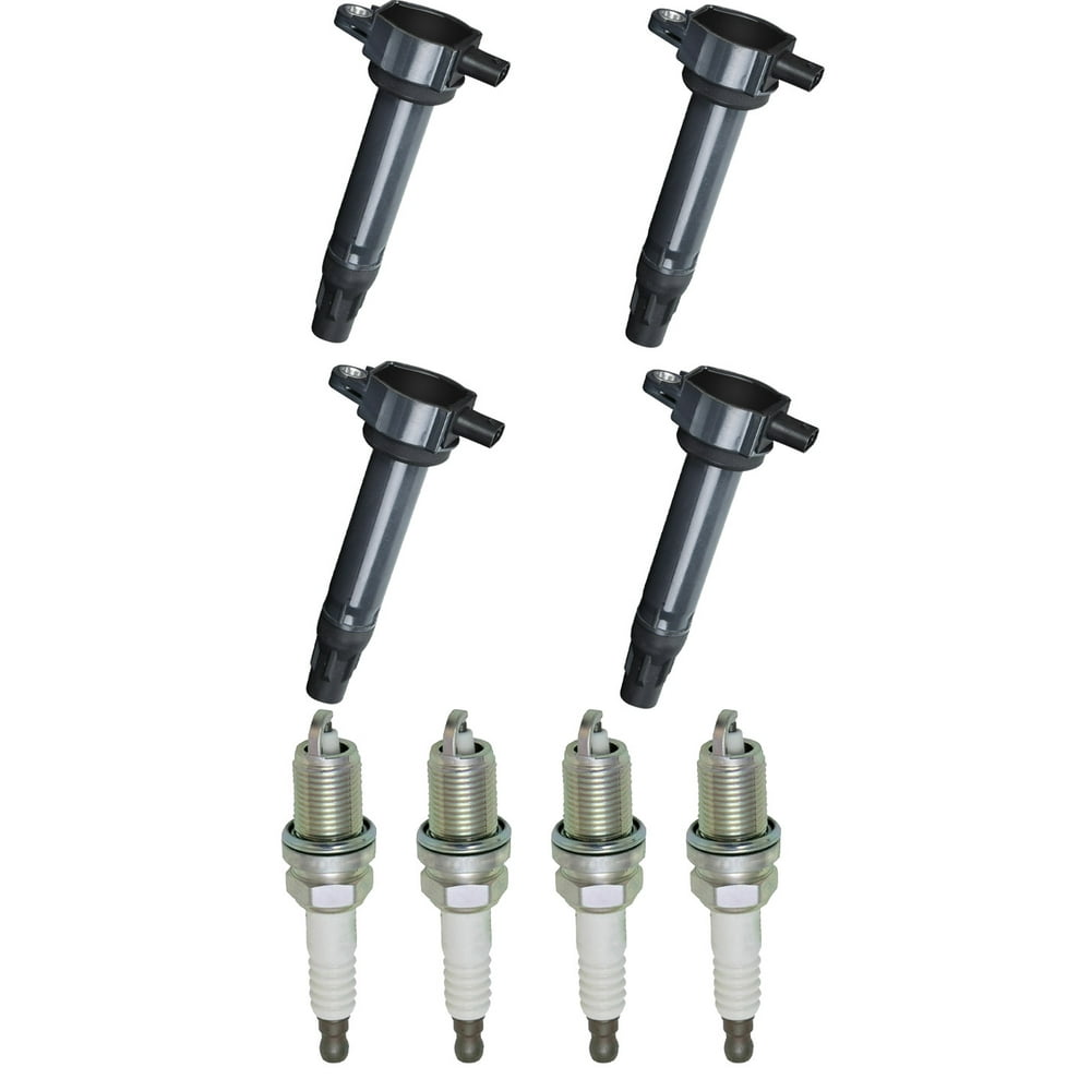 Set of 4 ISA Ignition Coils and 4 NGK Spark Plugs Compatible with 2007