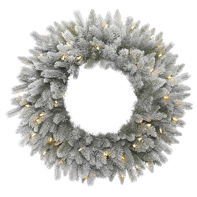 White Christmas Wreath With Lights Camba