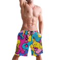 thumbnail image 5 of Dailycode Men's Quick Dry Swim Trunks Beach Shorts Casual Summer Board Shorts with Pockets, Girls Face Graffiti, 5 of 8
