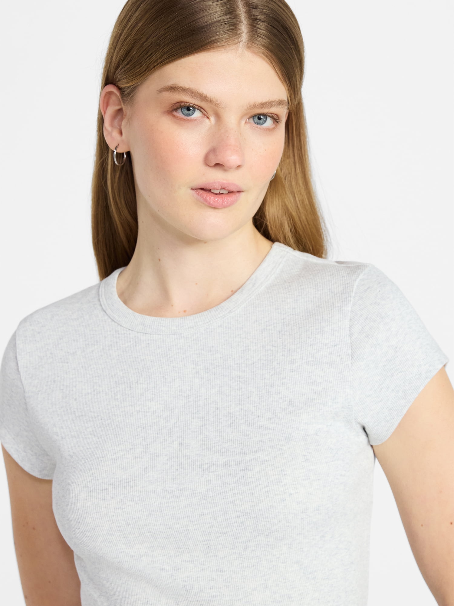 No Boundaries Rib Tee and Pants Sleep Set, 2-Piece, Women's XXS-3X