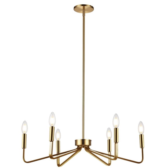 CLN-266C-AGB Dainolite Clayton - 6 Light Chandelier In Contemporary Style-6 Inches Tall and 26 Inches Wide-Aged Brass Finish -Traditional