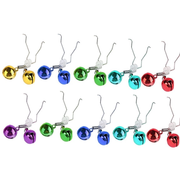 RANMEI 10Pcs Fishing Rod Fish Bell Bite Alarm Twin Bells Clip On Night Fishing Tools Portable Quick Carp Pesca Fishing Tackle Accessory