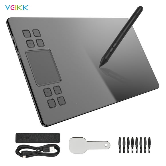 VEIKK A50 Graphics Tablet 10x6 Inch 5080LPI Resolution 8192 Pressure Levels Battery-free Pen Black