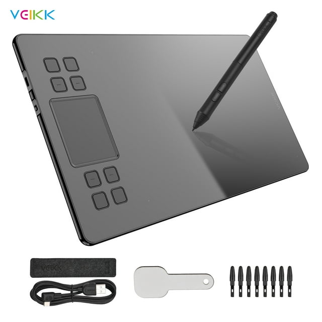 VEIKK A50 Graphics Tablet 10x6 Inch 5080LPI Resolution 8192 Pressure Levels Battery-free Pen Black