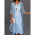 thumbnail image 2 of Ensemble Deux Pièces Robe Maxi pour Femmes Cardigan en Chiffon Fluide Invité de Mariage Imprimé Floral Robes Midi avec Veste en Dentelle, 2 of 2