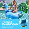 thumbnail image 4 of Blue Peacock Inflatable Pool Float - Giant Lounge Raft with Supportive Base, 4 of 10