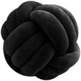 thumbnail image 1 of Coussin Décoratif à Nœud (Velours Noir, 28 cm), 1 of 8