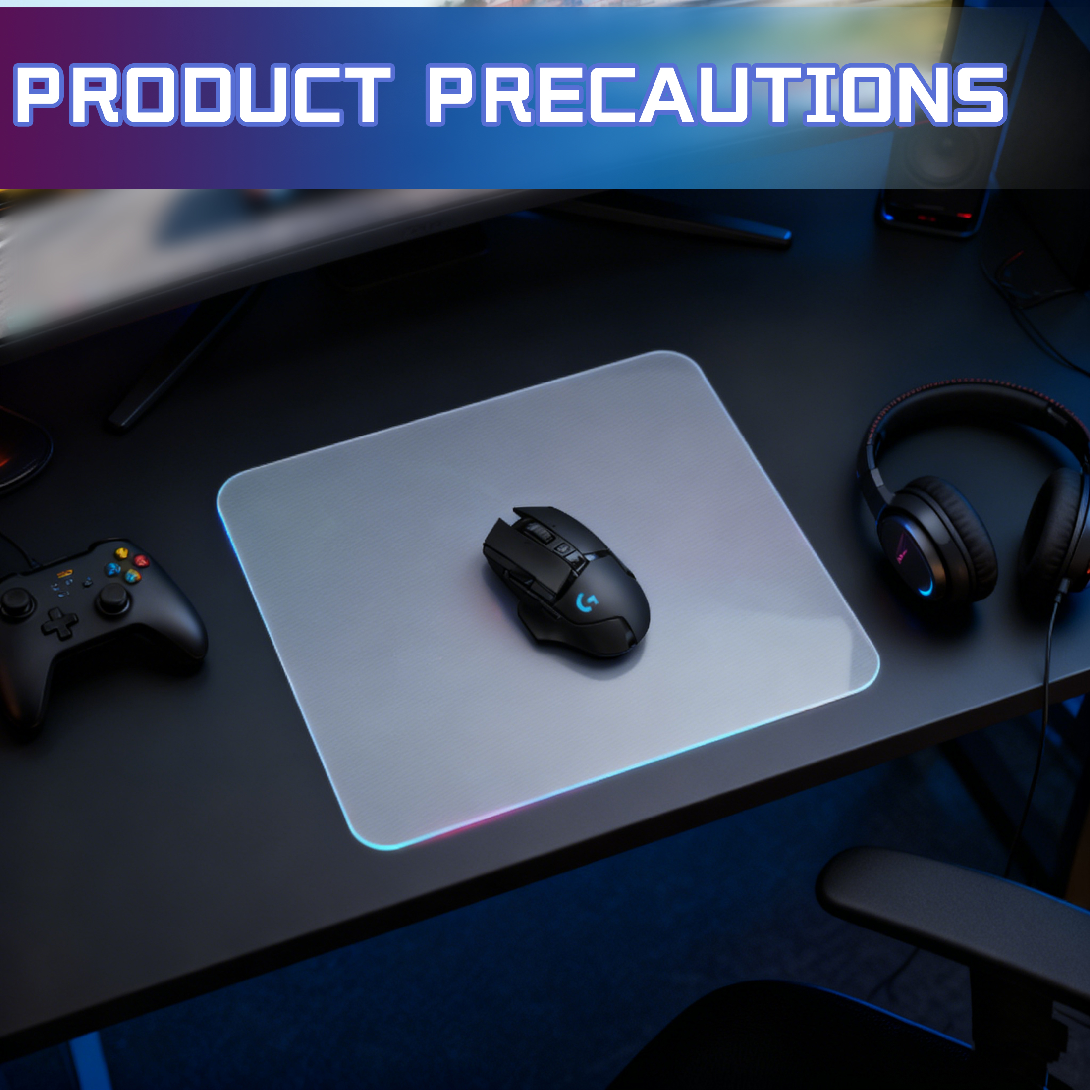 GJX Gaming Mousepad,7H Tempered Glass Mousepad,Mouse Pads,Gaming Non-Slip Low Surface Friction Glass Mouse Pad,11.81"x9.84"x0.12"