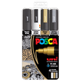 thumbnail image 1 of uni® POSCA PC-5M Water-Based Paint Markers, Reversible Medium Tip (1.8-2.5mm), Assorted Colors, 4 Pack, 1 of 7