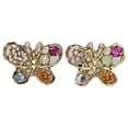 thumbnail image 2 of Butterfly w/ Multi Colored Gems Post Stud Earrings - New - Pair!, 2 of 2